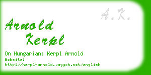 arnold kerpl business card